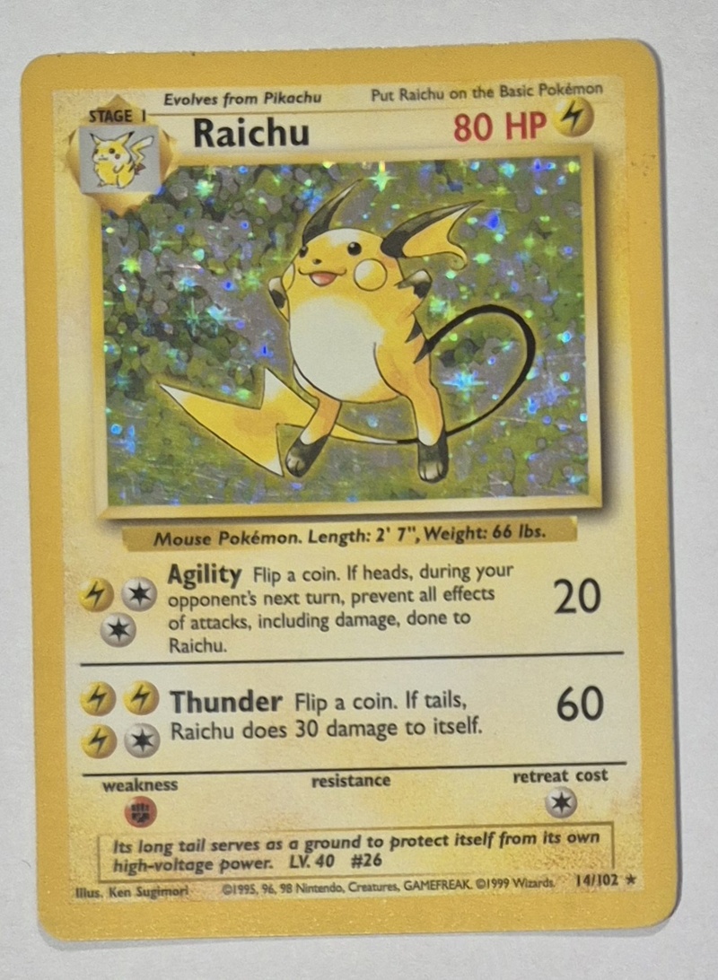 Raichu holo set base.